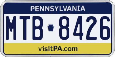 PA license plate MTB8426