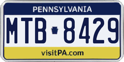 PA license plate MTB8429