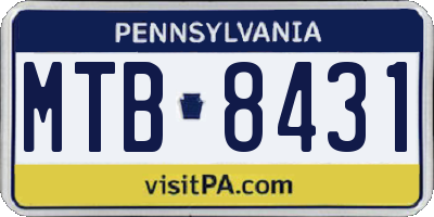 PA license plate MTB8431