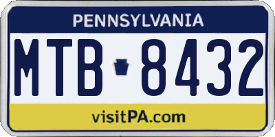 PA license plate MTB8432
