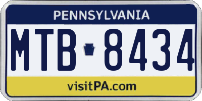 PA license plate MTB8434