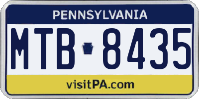 PA license plate MTB8435