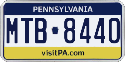 PA license plate MTB8440