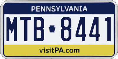 PA license plate MTB8441