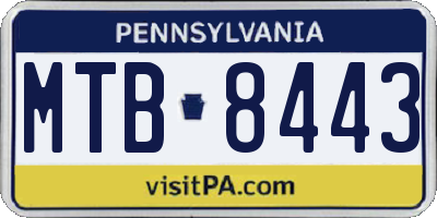 PA license plate MTB8443