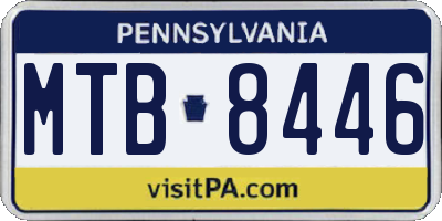PA license plate MTB8446