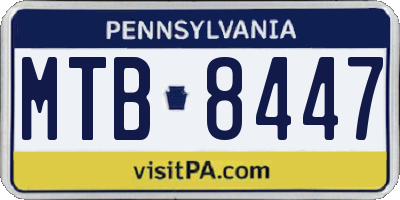 PA license plate MTB8447