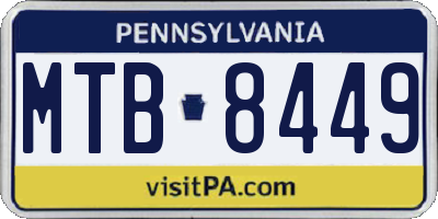 PA license plate MTB8449