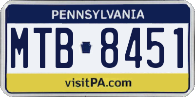 PA license plate MTB8451