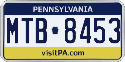 PA license plate MTB8453