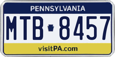 PA license plate MTB8457