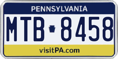 PA license plate MTB8458