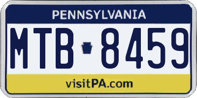 PA license plate MTB8459