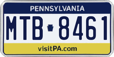 PA license plate MTB8461