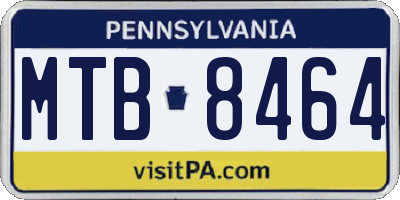 PA license plate MTB8464