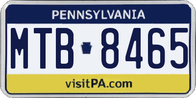 PA license plate MTB8465