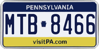 PA license plate MTB8466