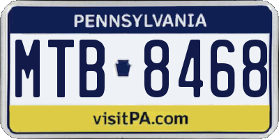 PA license plate MTB8468