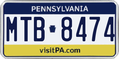 PA license plate MTB8474