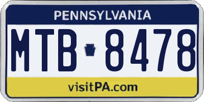 PA license plate MTB8478