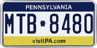 PA license plate MTB8480