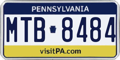 PA license plate MTB8484