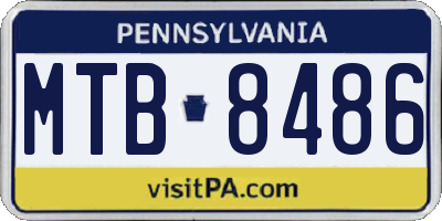 PA license plate MTB8486