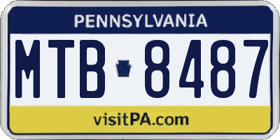 PA license plate MTB8487
