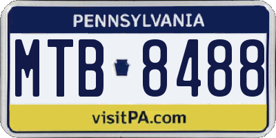 PA license plate MTB8488