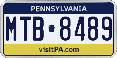 PA license plate MTB8489