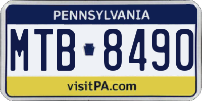 PA license plate MTB8490