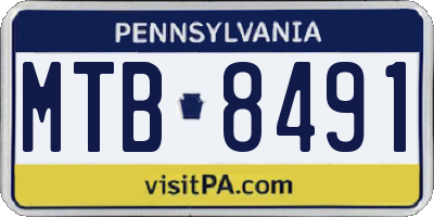 PA license plate MTB8491