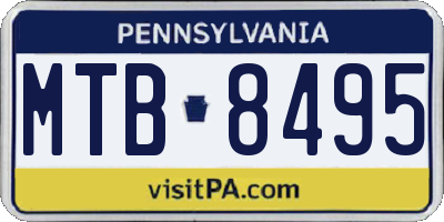 PA license plate MTB8495