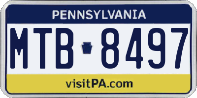 PA license plate MTB8497