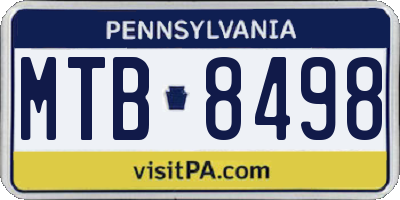 PA license plate MTB8498