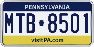 PA license plate MTB8501