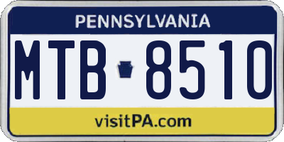 PA license plate MTB8510