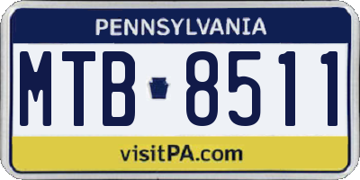 PA license plate MTB8511