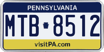 PA license plate MTB8512