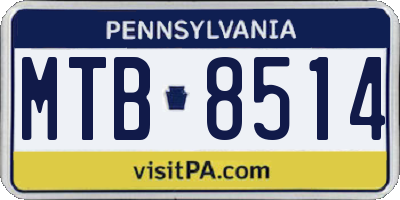 PA license plate MTB8514