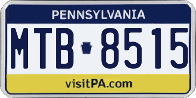 PA license plate MTB8515
