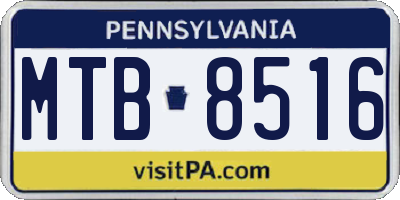 PA license plate MTB8516