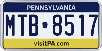 PA license plate MTB8517
