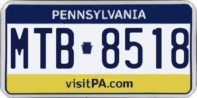 PA license plate MTB8518