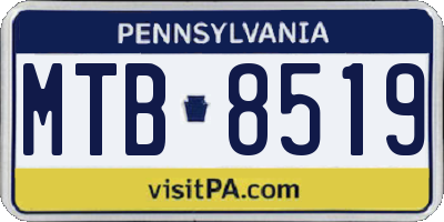 PA license plate MTB8519