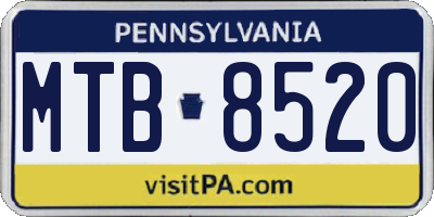 PA license plate MTB8520