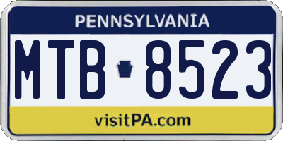 PA license plate MTB8523