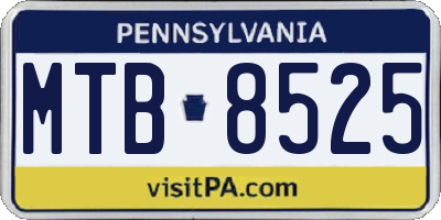 PA license plate MTB8525
