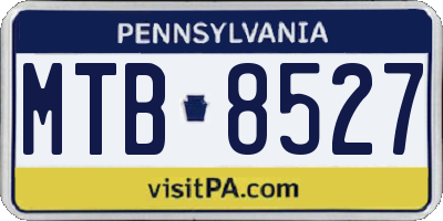 PA license plate MTB8527