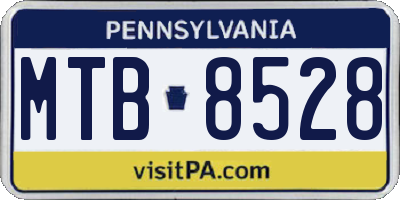 PA license plate MTB8528